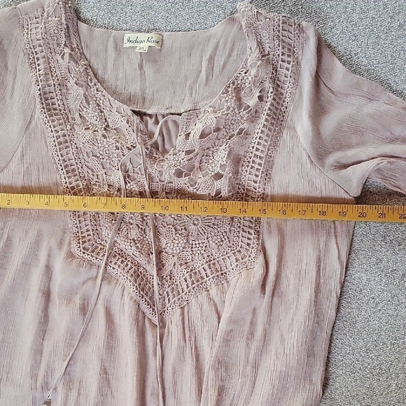 Indigo Rose Boho Crochet Tunic  Dress Size 2X - Picture 7 of 11